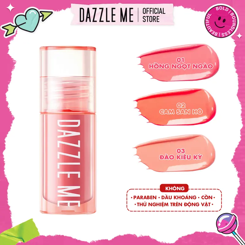 [SUPER LIVESTREAM - Deal Thuyền Rẽ G.I.Á] DAZZLE ME xịt khóa makeup + kem má hồng Trang Điểm Cosmetic Mỹ Phẩm Nữ 2