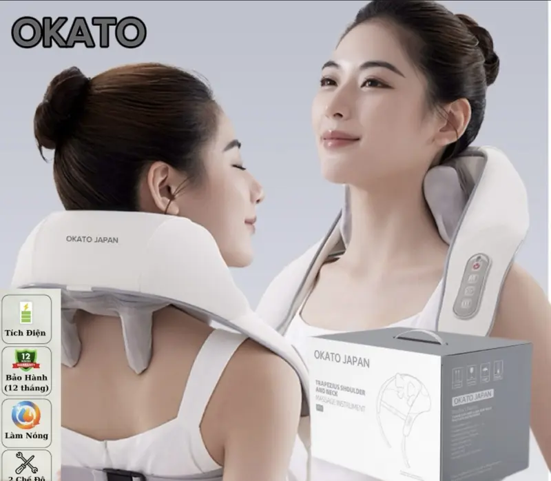 MÁY MASAGE CỔ VAI GÁY OKATO P11- Mô Phỏng Kỹ Thuật Masage số 8- Phù Hợp Với Dân Văn Phòng Và Người Cao Tuổi 0