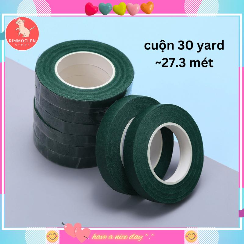 Cuộn băng keo sáp loại 1, 30yard~27,3mét, quấn cành hoa trang trí handmade