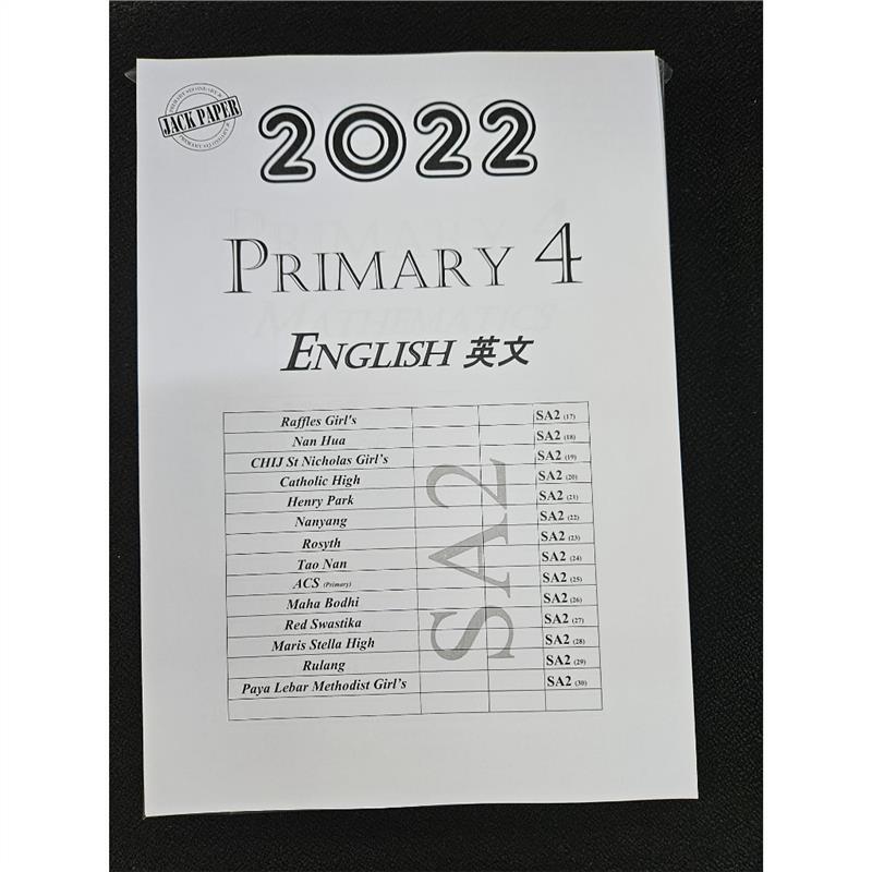 original 2022 Primary 4 SA2 Primary School Exam Paper - TikTok Shop ...