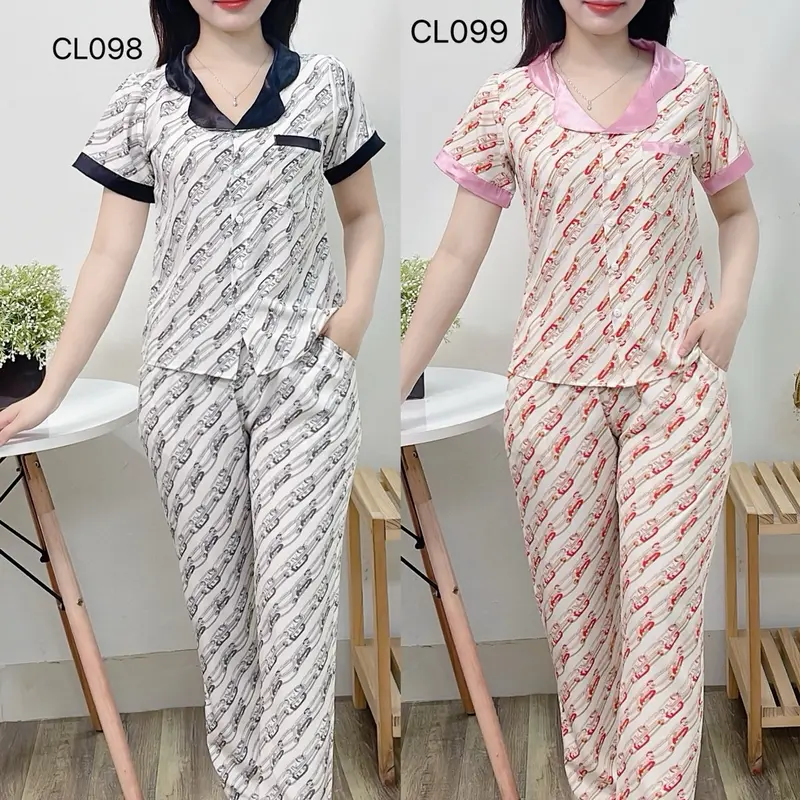 ĐỒ BỘ PZM QUẦN DÀI  Áo TAY NGẮN SANG, XINH Nữ Women Áo 1