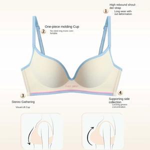 Áo Ngực Chữ V Sâu Không Dây, Màu Pastel Ôm Sát, Chống Chảy Xệ, Đồ Lót, Chống Sốc, Ngực Chun, Kiểu Dây