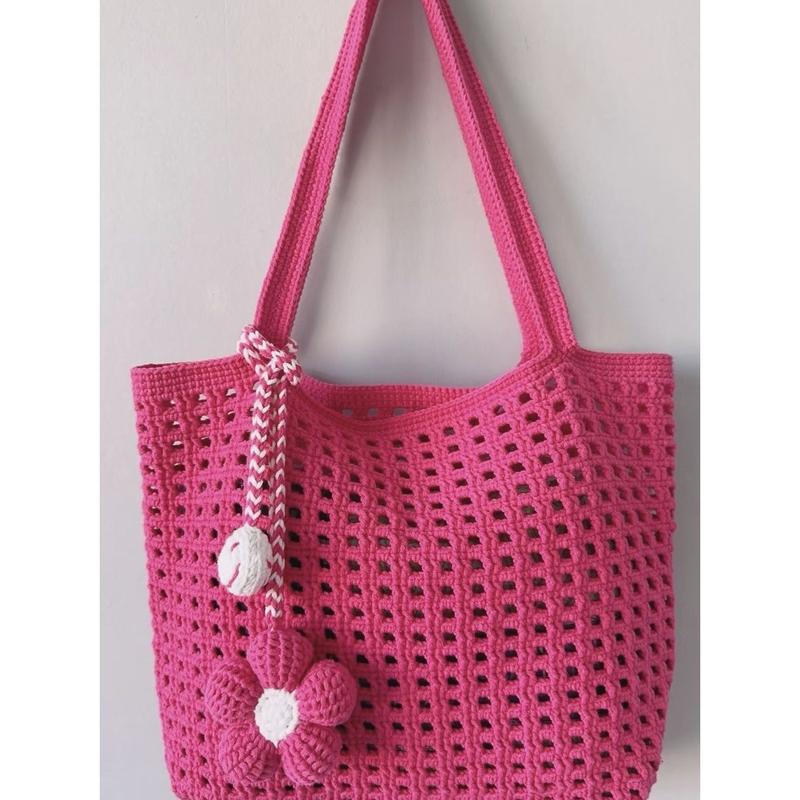 Product Introduction of [Store Hot Sale] Summer Waffle Knit Bag DIY Handmade Yarn Material Summer Fresh Photo Shoot Gift for Best Friend 4