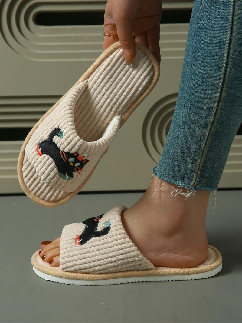 Product Introduction of Cute Cat Pattern Slippers, Casual Soft Comfortable Home Slippers, Non-slip Slippers for Indoor & Outdoor Wear, Walking Shoes 2
