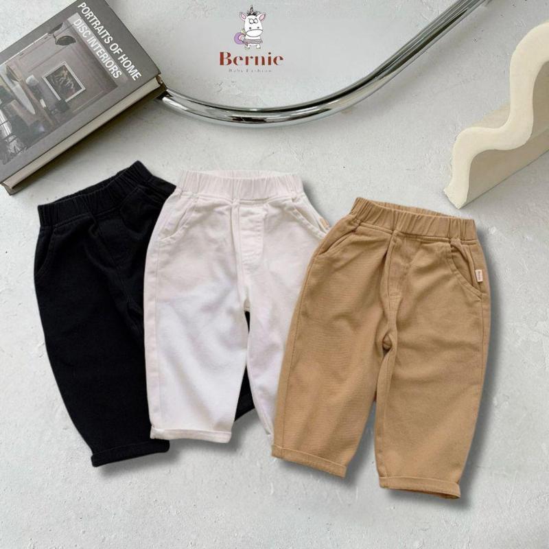  Quần kaki dài cho bé trai dáng baggy BERNIE kids màu trắng đen be basic hàn quốc 1 đến 7 tuổi 1023Q020 