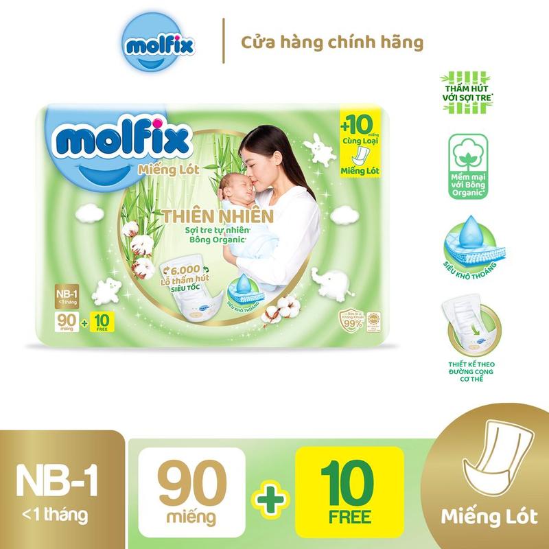 Miếng lót sơ sinh Molfix size NB1/NB2 (có thể dùng thay băng vệ sinh) Bỉm Cho Bé