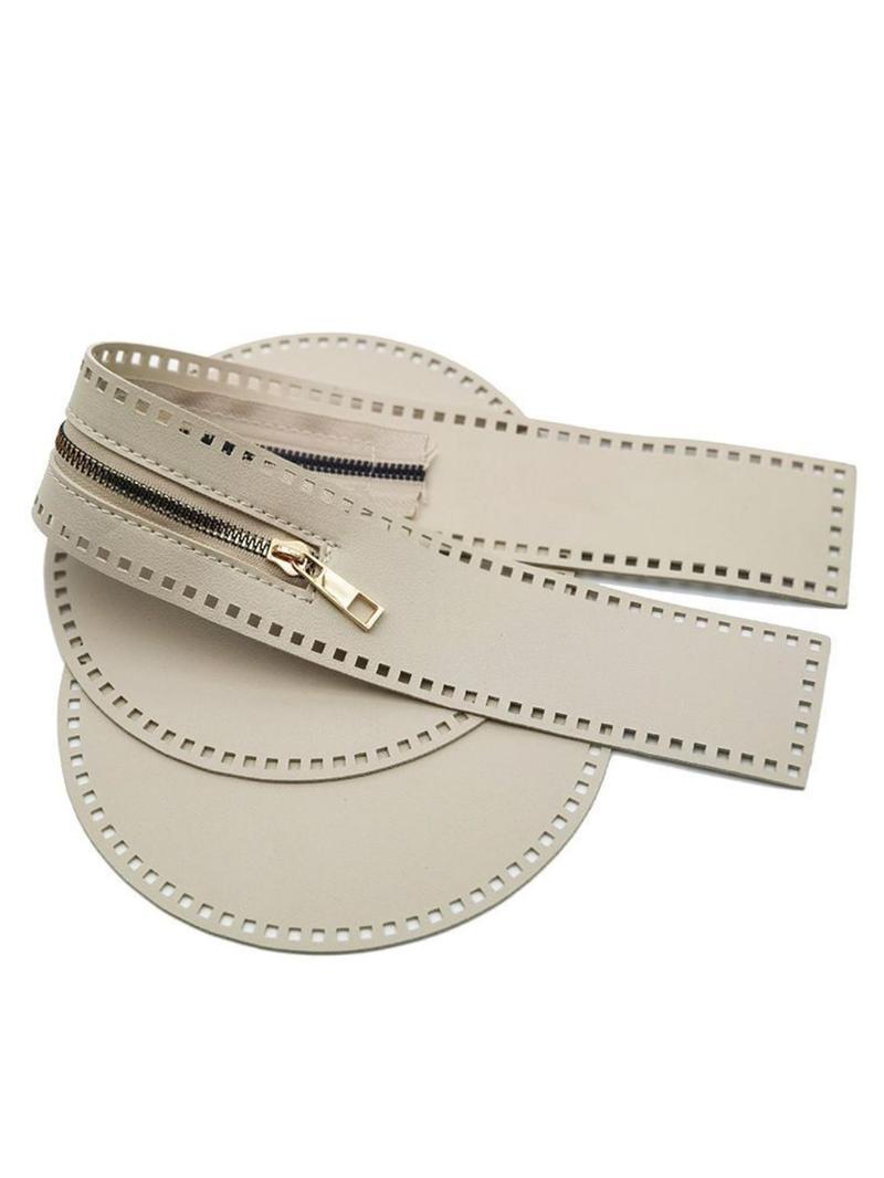 Product Introduction of Women's Solid Color Bag Kniting Kit, Including Round Plate & Zipper & Chain Strap & Accessories, Bag Accessories for Diy Bag Making 5