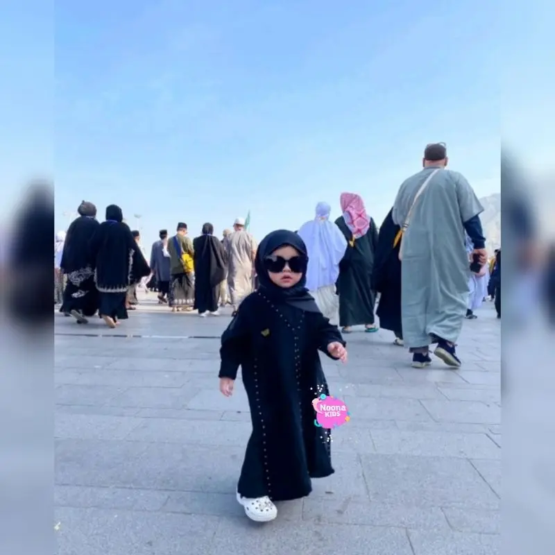 Noona Kids 1-14 Tahun Dress Muslim Anak Perempuan Hitam Gamis anak Abaya kids Ratih Ameena 8