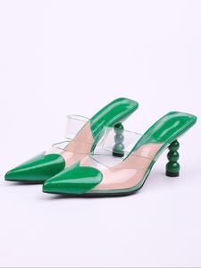 Women's Fashionable Colorblock Pointed Toe High Heel Sandals, Elegant Slip on Sandals, Stylish All-match Decorative Heel Design Heeled Sandals for Party, Daily Clothing Decor