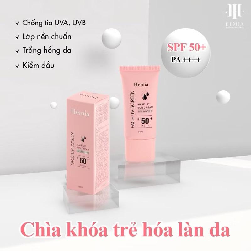 Kem chống nắng Hemia nâng tông chống nắng spf50 Kiềm dầu 2