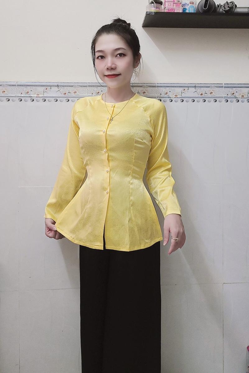 Product Introduction of Áo bà ba(không kèm quần) gấm hoa hồng nữ - Chất liệu cao cấp, tôn dáng và tôn da - Kem, Voi Women Nhung Top đồ lam [G10] 5