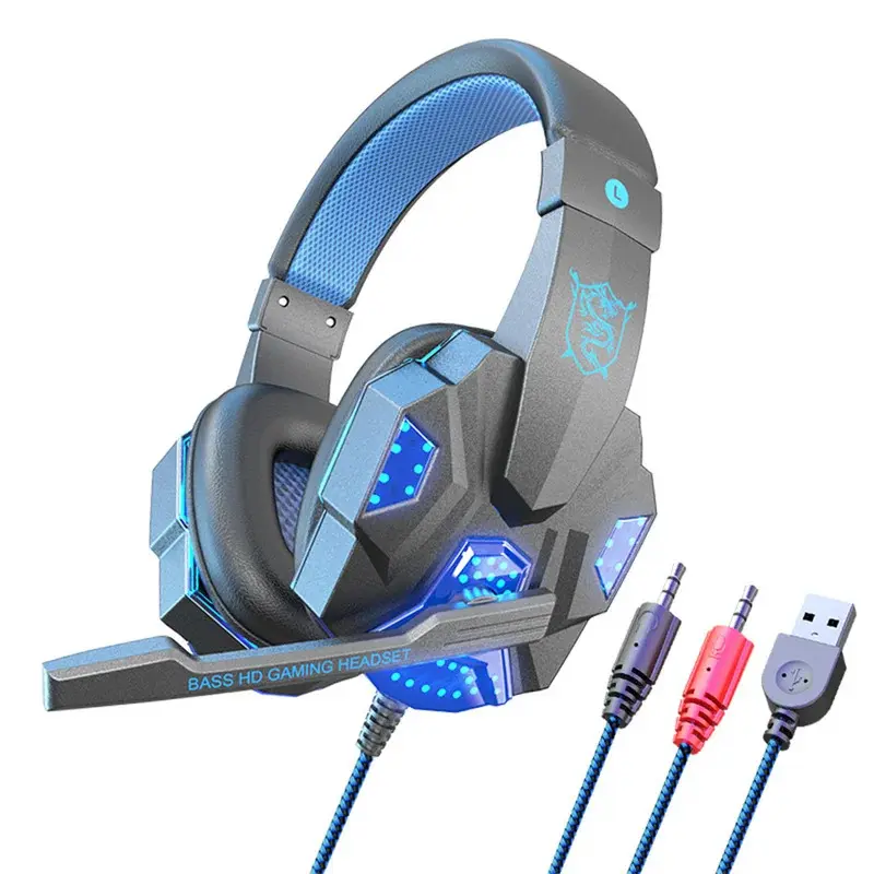 Tai Nghe Có Dây, SY830MV, Khử Tiếng Ồn, Tai Nghe Âm Thanh Nổi, Tai Nghe Trùm Đầu, Có Chiếu Sáng LED Ngầu Thích Hợp Chơi Game Trên Điện Thoại Di Động chống mồ hôi micro tích hợp sẵn tai nghe trong & tai nghe Nhét Tai