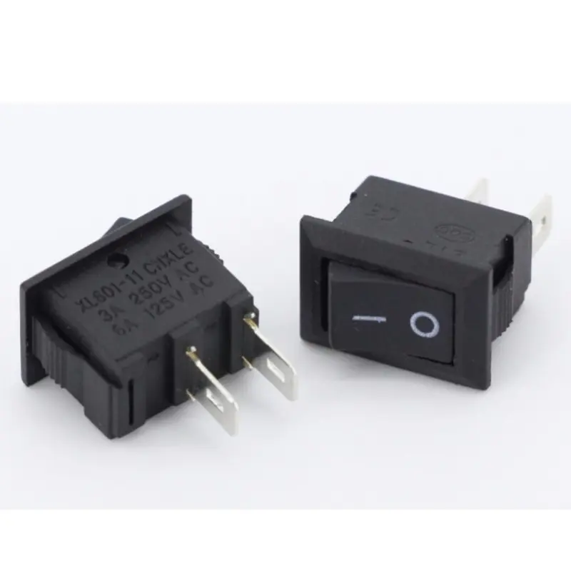 Công Tắc Bập Bênh KCD11 6A 125VAC 3A 250VAC 2 3 Chân , Công Tắc ON/OFF Đen 0