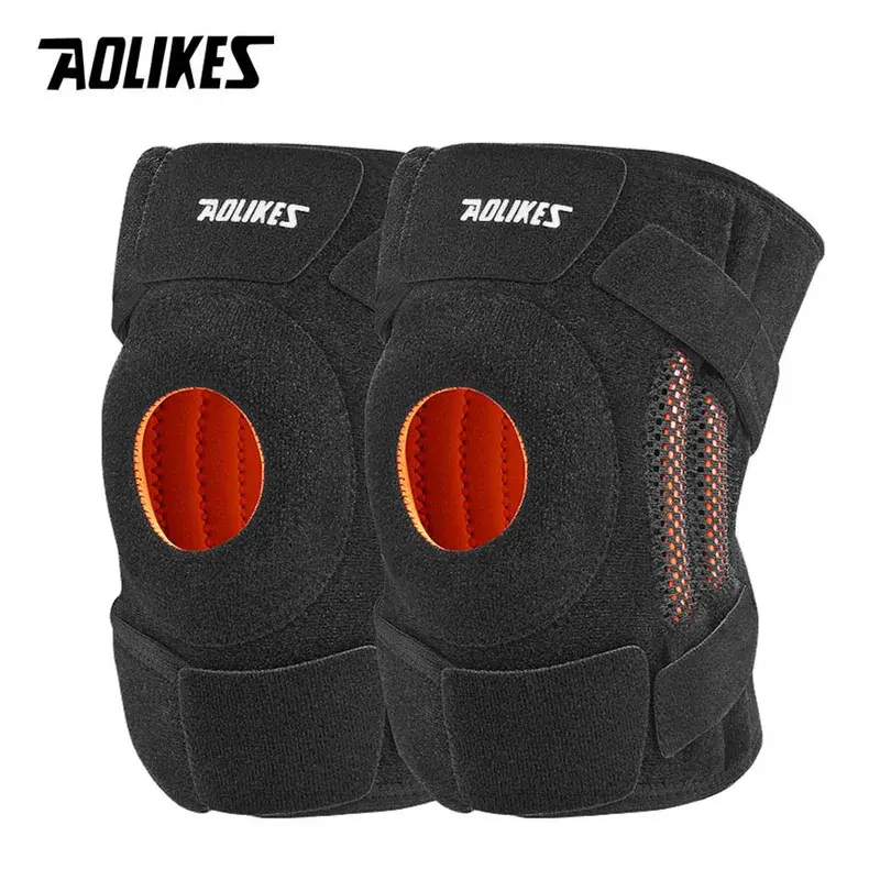 Nẹp Đầu Gối, AOLIKES, 1 Cặp, với Ổn Định bên, để Giảm Đau Đầu Gối, Hỗ trợ đầu gối Xương bánh chè, Thích hợp cho nam và nữ, Lý Tưởng cho các môn thể thao như Chạy, Bóng chuyền, Leo Núi 0