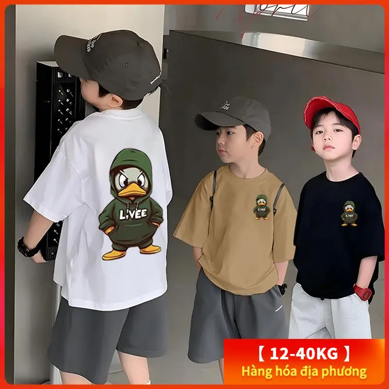 【Áo Thun Trẻ Em】(12-40kg) Áo Thun Cotton 100% Cổ Tròn Tay Ngắn Ngầu Áo Thun In Hình Hoạt Hình Áo Thun Mặc Mùa Hè Cho Thanh Thiếu Niên Thời Trang Kid Boy Fashion Tshirt