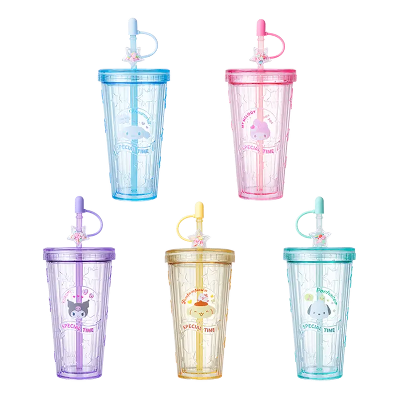 Miniso Sanrio Characters Botol Air Minum 420ml Aesthetic Tumbler Minum Botol Minum Unik Cantik Dengan Jerami 6