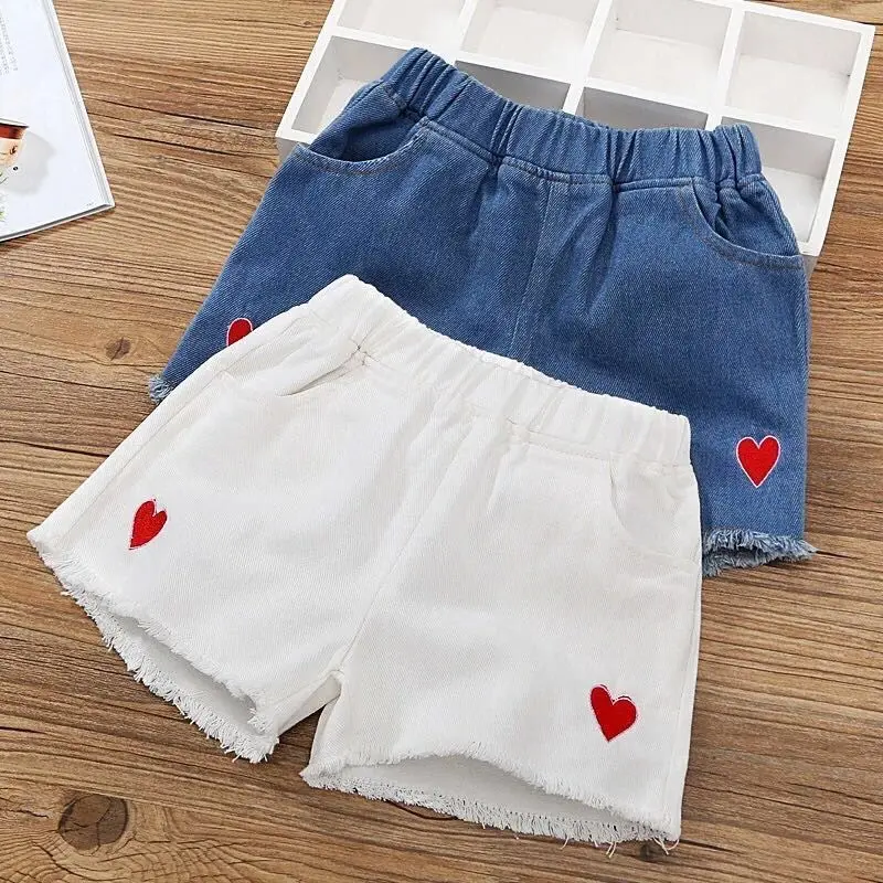 Quần Short Denim Mùa Hè, Phong Cách Hàn Quốc, Dành Cho Bé Gái, Thời Trang Mới, Có Thể Mặc Ngoài Trời, Quần Short Trẻ Em, Mỏng, Thích Hợp Cho Trẻ Em Trung Và Lớn, Quần Short Dễ Phối Đồ 3