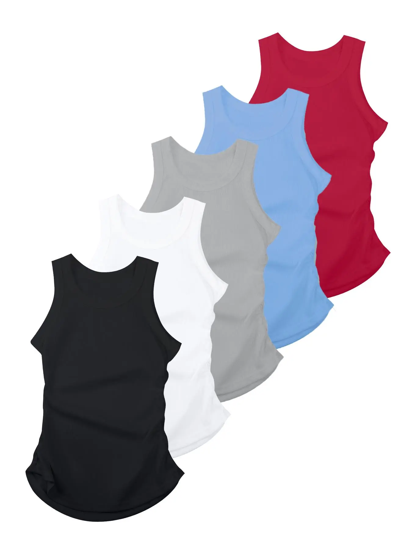 Women's Solid Ribbed Tank Top, Casual Sleeveless Top for Daily Wear, Ladies Clothes for All Seasons