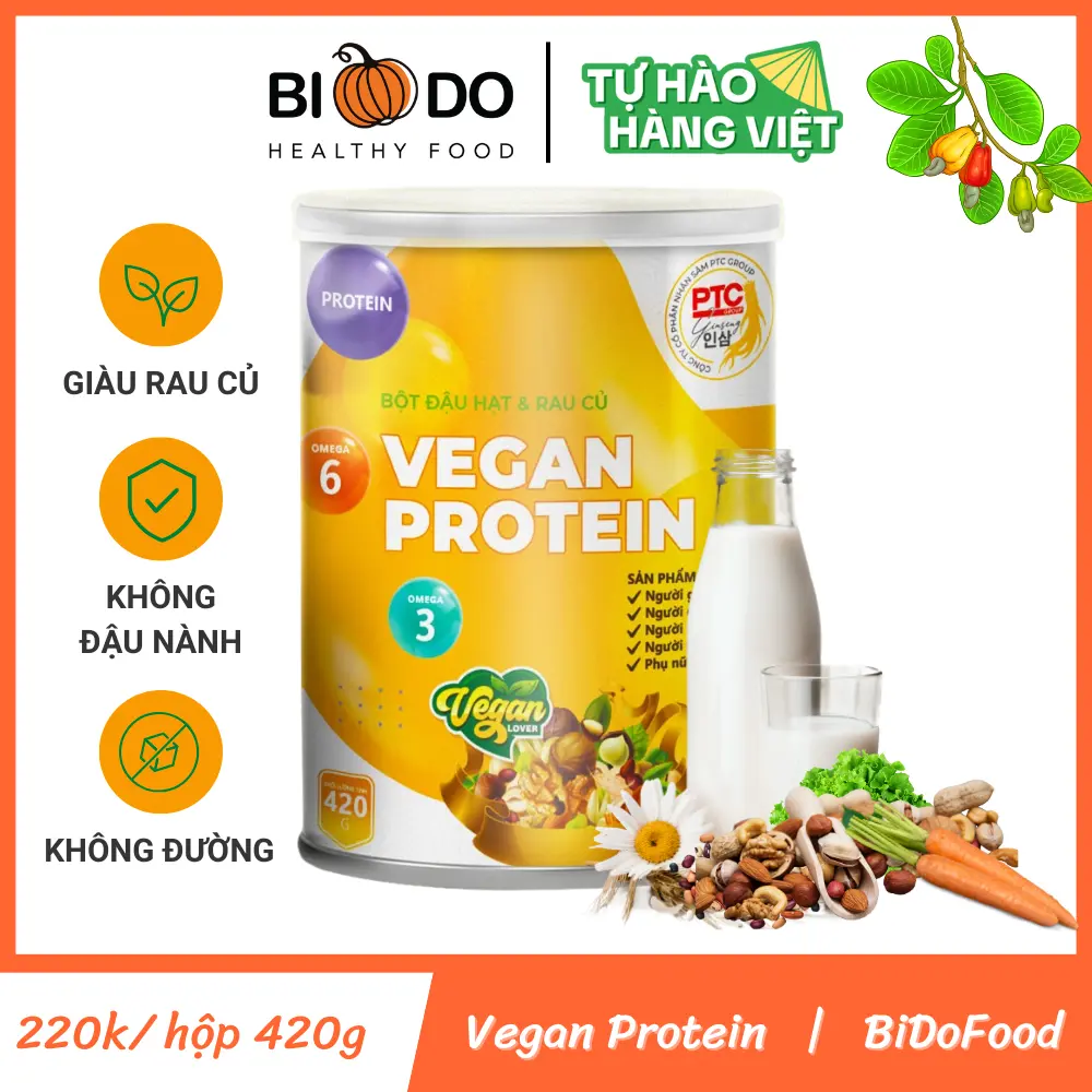 Bột 18 Loại Đậu Hạt Rau Củ 420g - Bí Đỏ Food - Protein Thực Vật