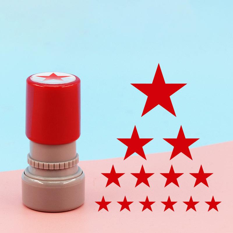 Product Introduction of [zfe]School Teachers Family Use Red Five-pointed Star Stamp Encourage Children Teaching Award Stamp Automatic Ink 12