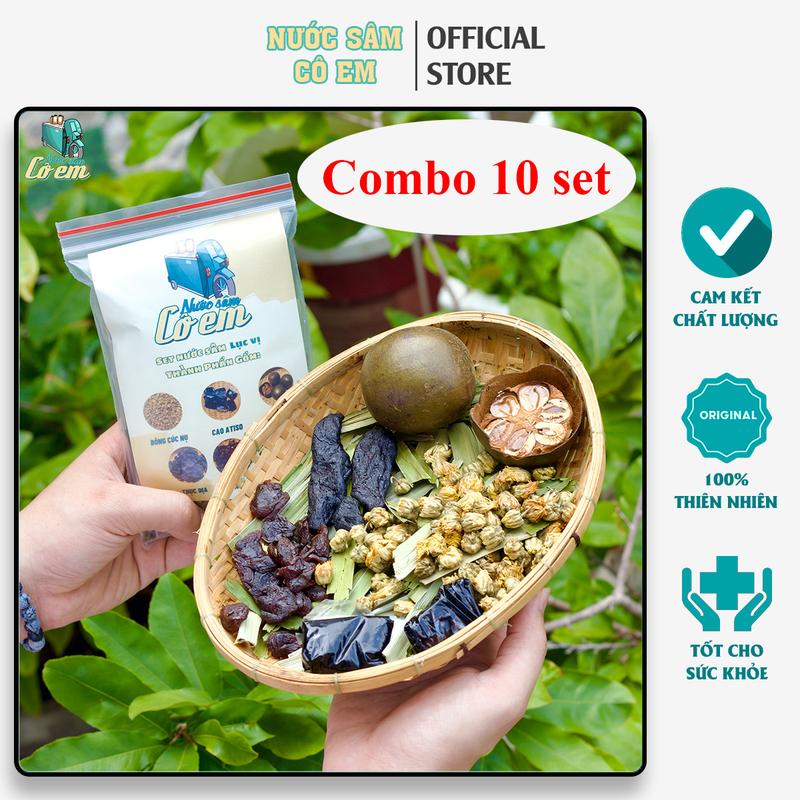 Combo 10 set nước sâm lục vị thanh nhiệt nước sâm Cô Em - mỗi set nấu 10L nước