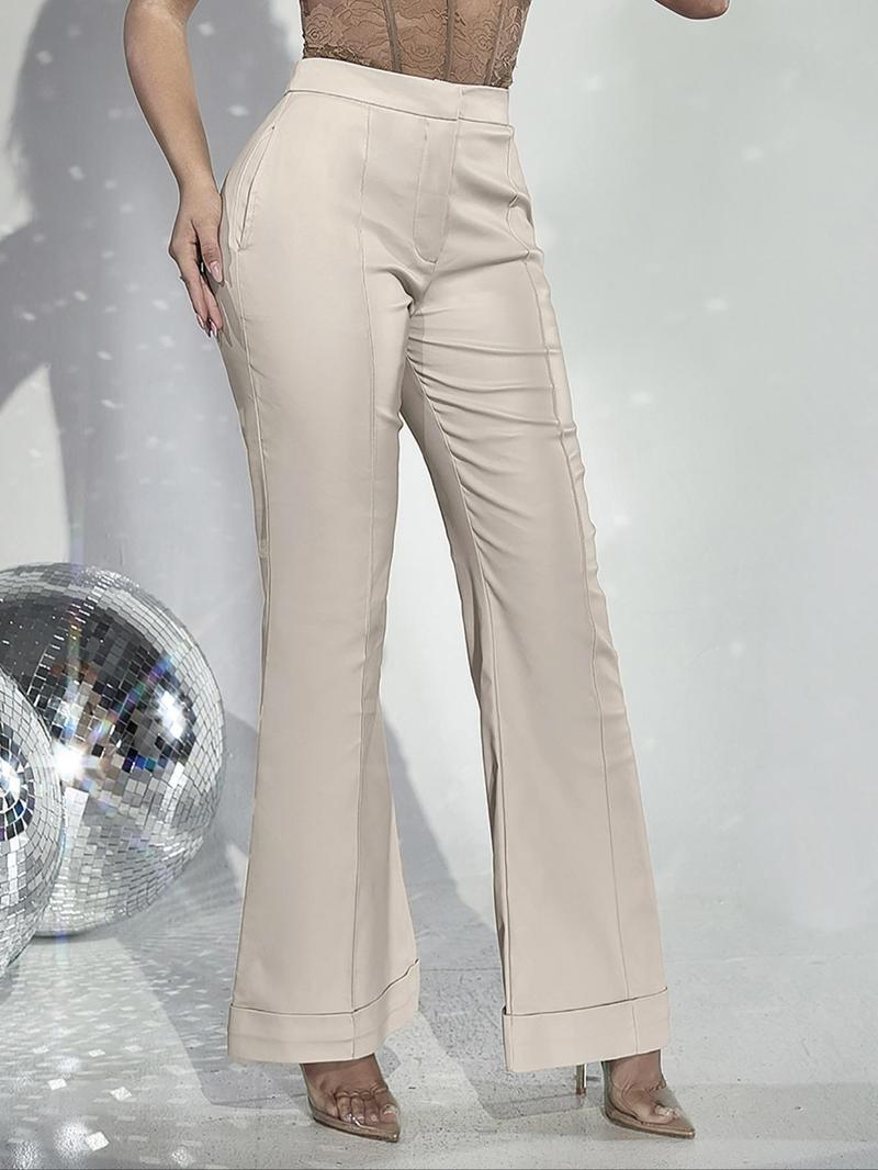 Product Introduction of Women's Metallic Pocket Flare Leg Pants, Party High Waist Trousers for Nightclub Music Festival Valentine's Day, Ladies' Bottoms for Spring & Fall, Bell Bottom Pants Gift 6