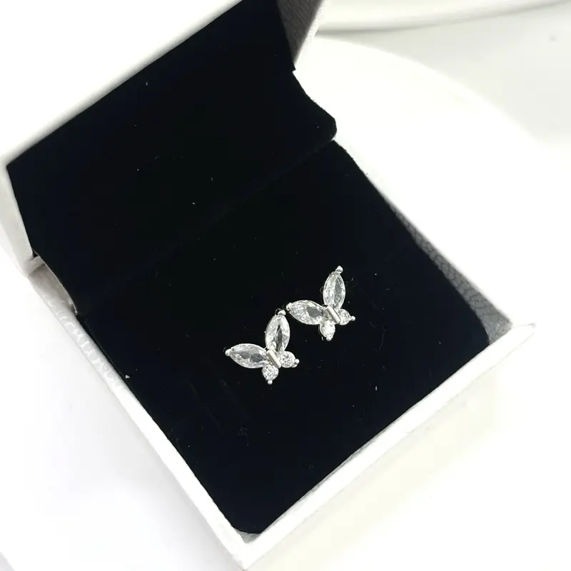 [001] Bông tai bạc hình hồ điệp Sol Silver