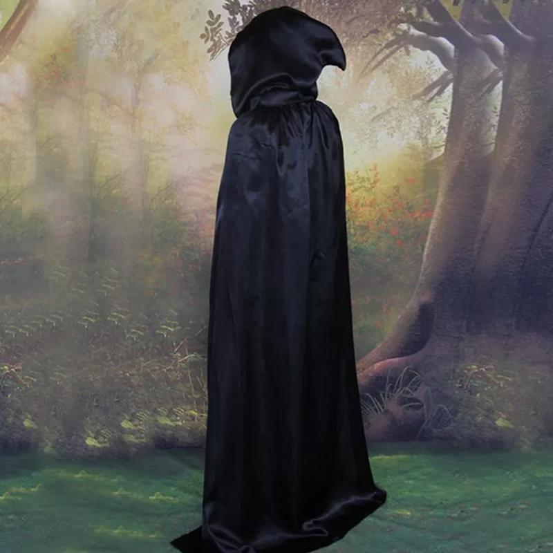 Áo choàng đội đầu Halloween, dài, có mũ trùm đầu, Cosplay, Trang phục ma cà rồng và quỷ dữ, Áo choàng 1
