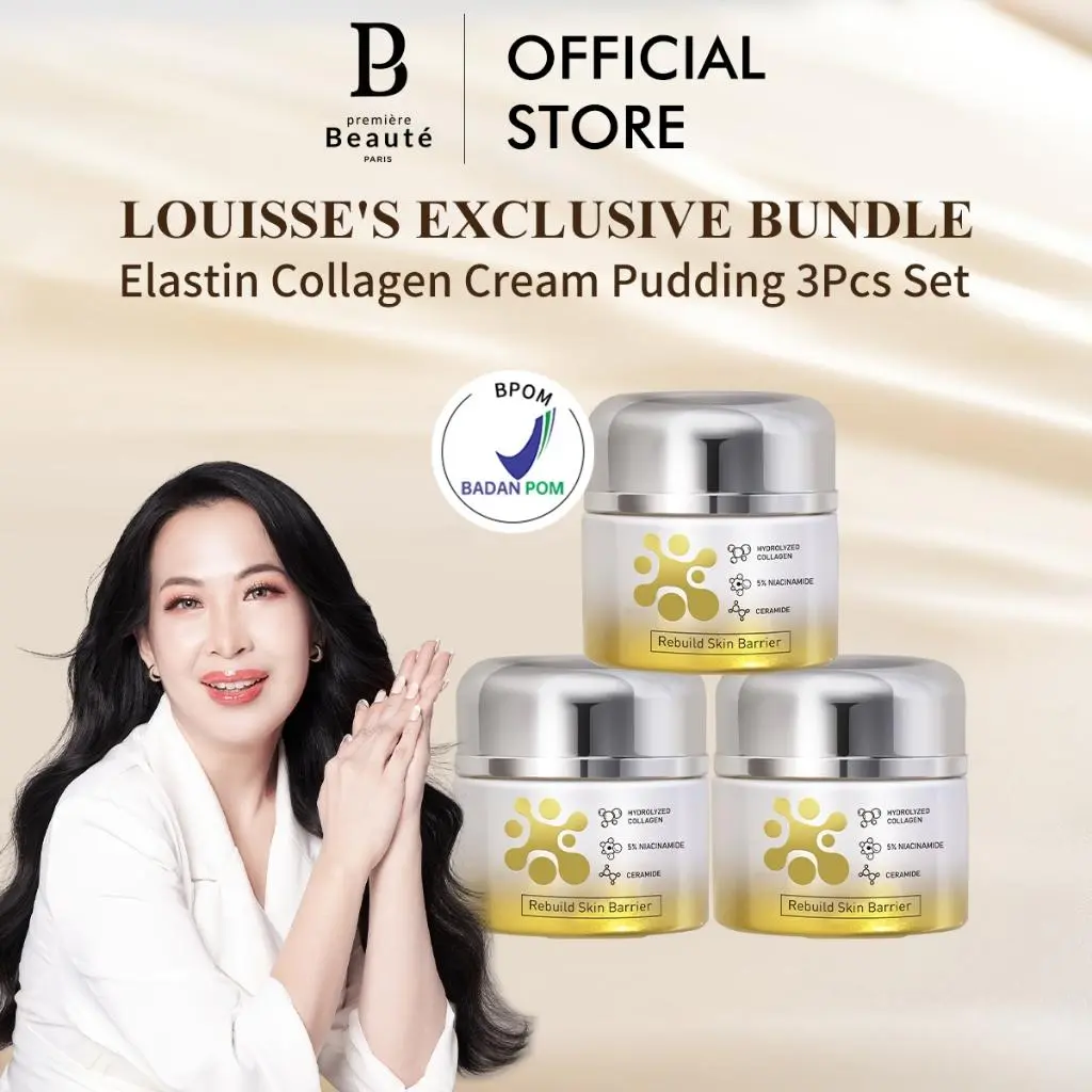 [Selvidjong's Bundle] Premiere Beaute Elastin Collagen Repair Cream Pudding 50G*3Pcs set DERMA CARE ANTI-AGING Whitening Remove melanin Tightening Moisturizing [BPOM]