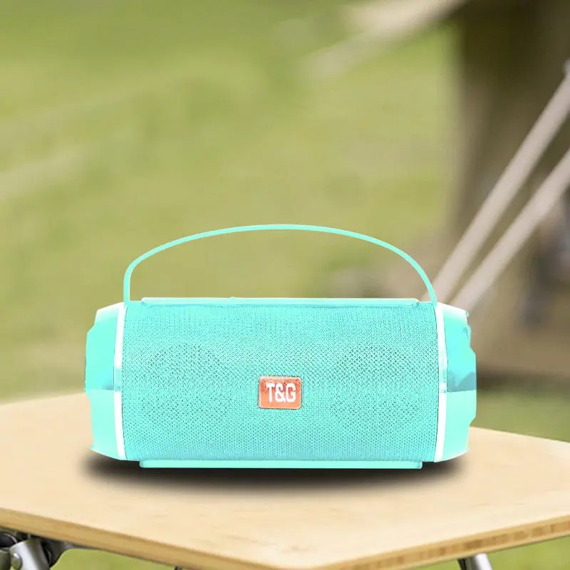 Portable Rechargeable Wireless Speaker, Outdoor Waterproof Bluetooth-compatible Speaker with Handle, Wireless Speaker with USB/TF Card/FM Connectivity to Phone/Tablet/TV