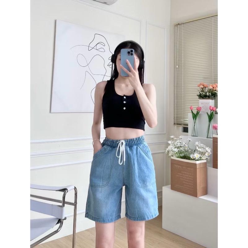 Quần jeans ngố nữ lưng chun cô giãn mạnh có bigsize Ong Pants có size từ 40-90ki