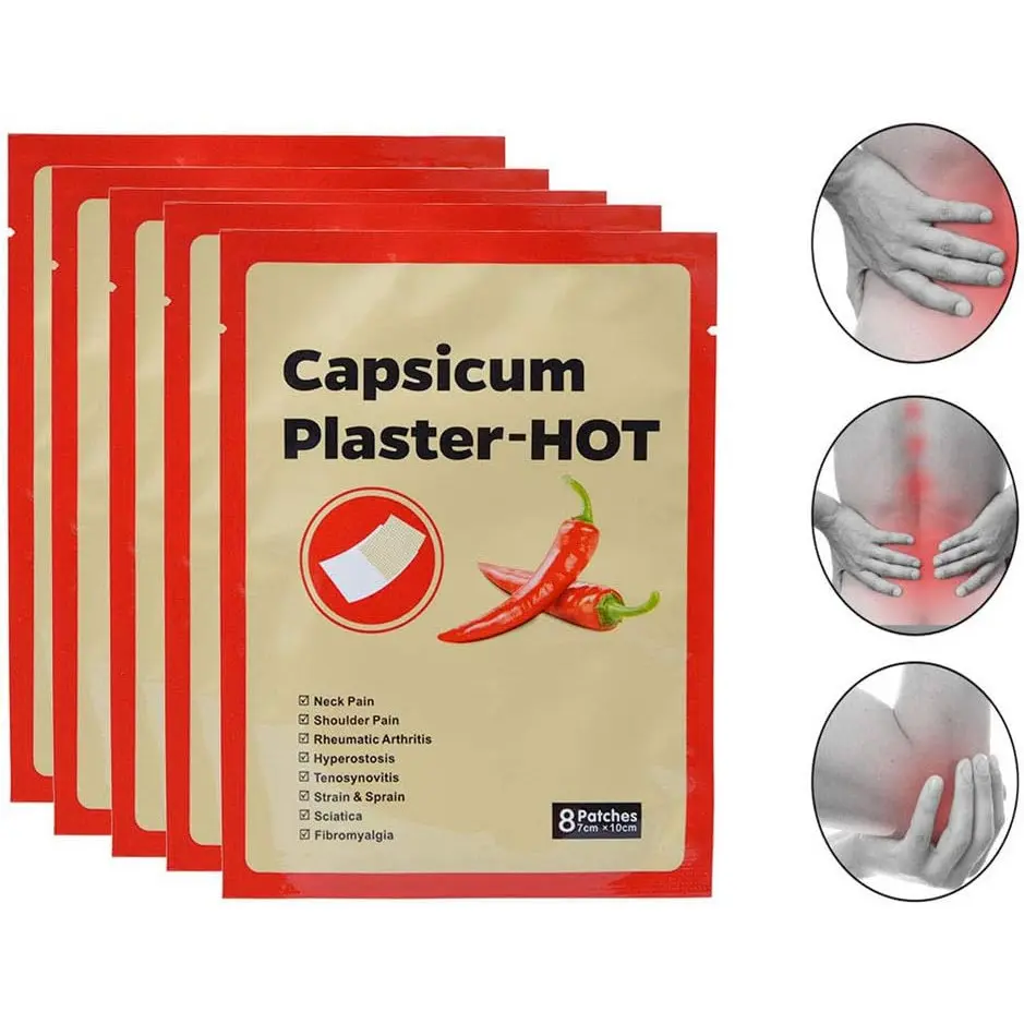 8 Pcs Pain Relieve Patch Chinese Medical Capsicum Plaster for Joints Porous Chilli Patch