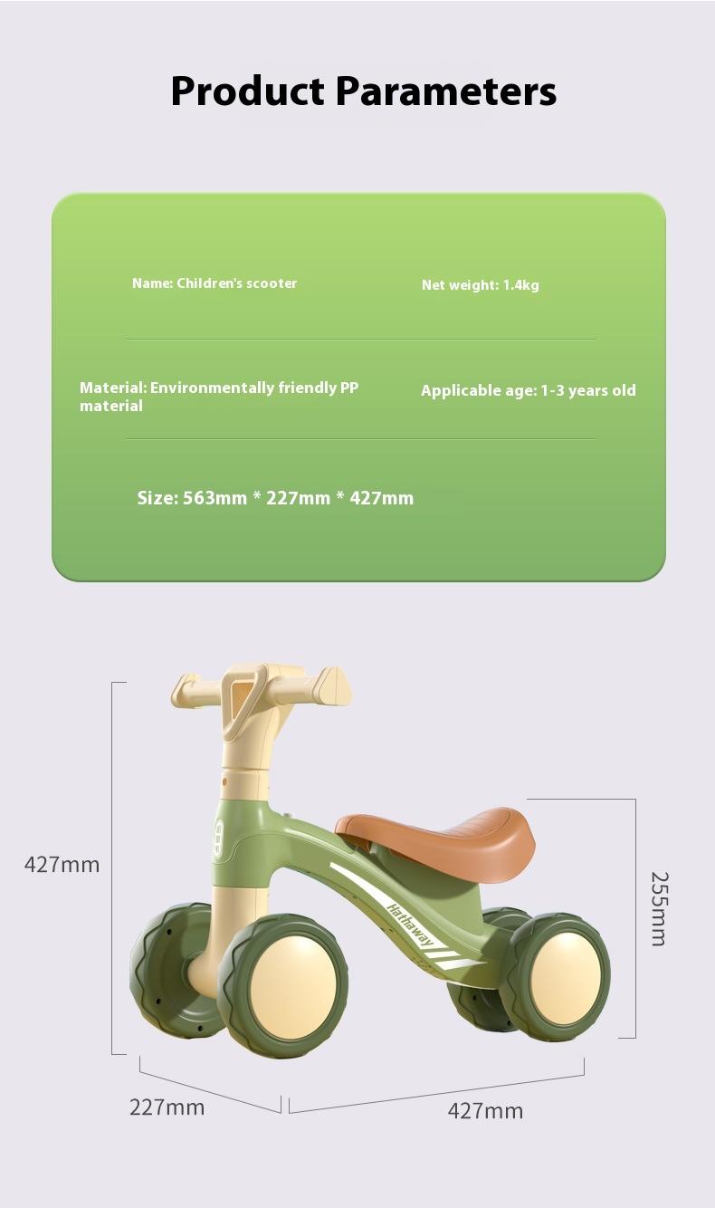 Product Introduction of Balance Bike (for Kids) 1-3-6 Years Old Boys and Girls Walker Four-Wheel Kids Balance Bike Anti-Flip Baby Yo Scooter Scooter Baby Toys toddler stroller 9