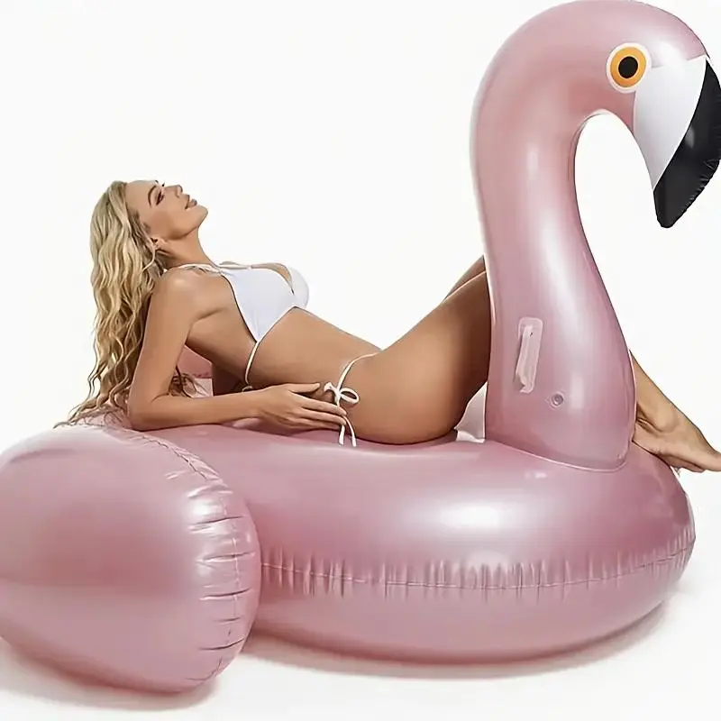 Inflatable Flamingo Swimming Float, Inflatable Swimming Ring with Handle, Swimming Pool Float for Adults, Water Sports Equipment for Summer Pool Party 3