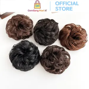 （Gemilang Mart）Jepitan Rambut Palsu H1127 Konde Instan Dengan Jedai Aksesoris Rambut Cepol Wig Sanggul Keriting Elegant