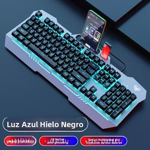 Conjunto de teclado y ratón para deportes electrónicos Aula Tarantula T101| Sensación Mecánica Puede Sostener un Encendedor de Teléfono Móvil, una Variedad de Efectos de Lámpara RGB, Caracteres Transparentes Resistentes al Desgaste| Panel de metal engrosa
