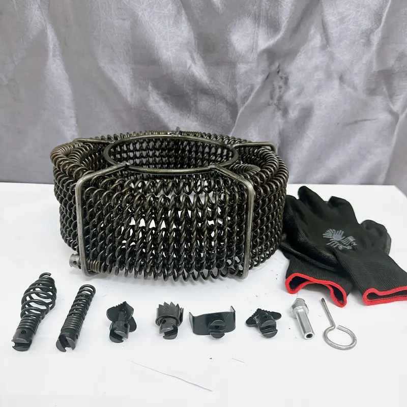 Bộ Dây Thông Tắc Cống Lò Xo Dùng Cho Máy Khoan ( Gồm Dây Lò Xo Phi 16 + 6 đầu thông + 1 đầu kết nối ) 5