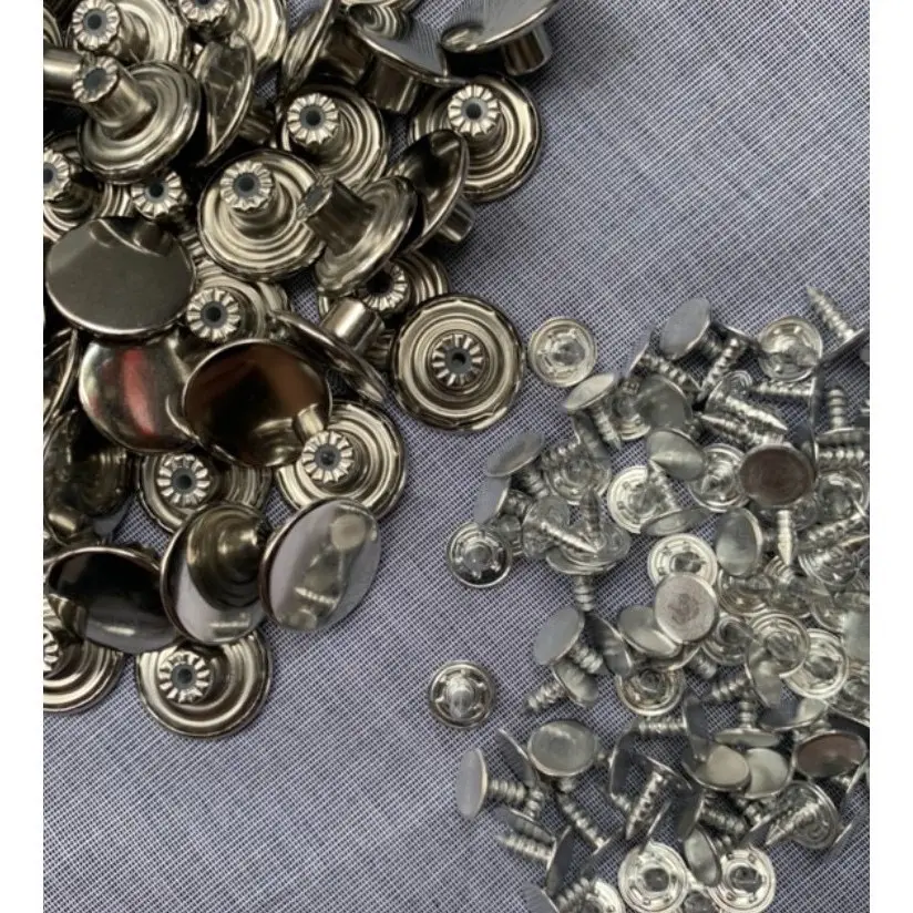 Set 20 nút quần jean vàng đồng và trắng trơn loại 17MM