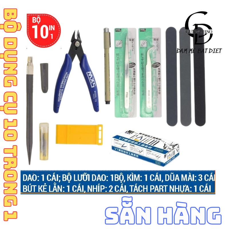 Bộ dụng cụ Gundam Tool lắp ráp đồ chơi mô hình GUNDAM BANDAI, Bộ từ 10 dụng cụ…