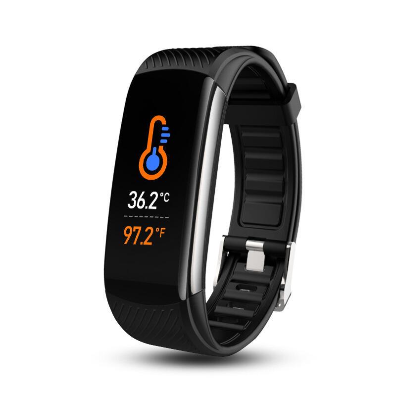 Product Introduction of c6t Intelligent Blood Pressure Health Monitoring Temperature Alarm Clock Reminder Electronic Bracelet 5