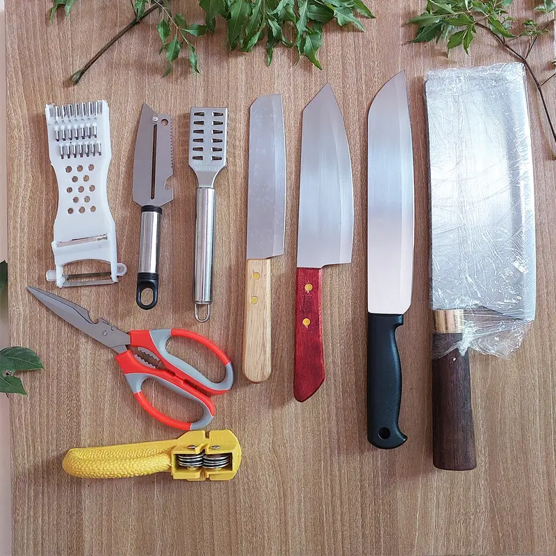 Bộ dao kéo 9 món nhà bếp không han gỉ 1