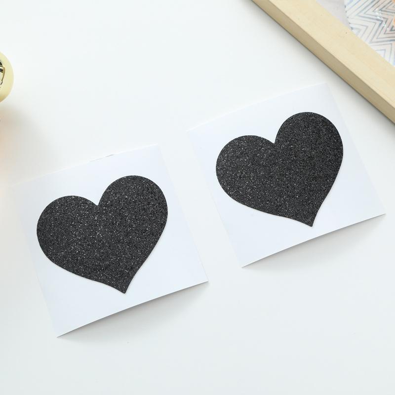Product Introduction of Custom Cross-border Glitter Disposable Pasties Heart-shaped Sexy Breathable Thin Self-adhesive Women's Chest Stickers 8