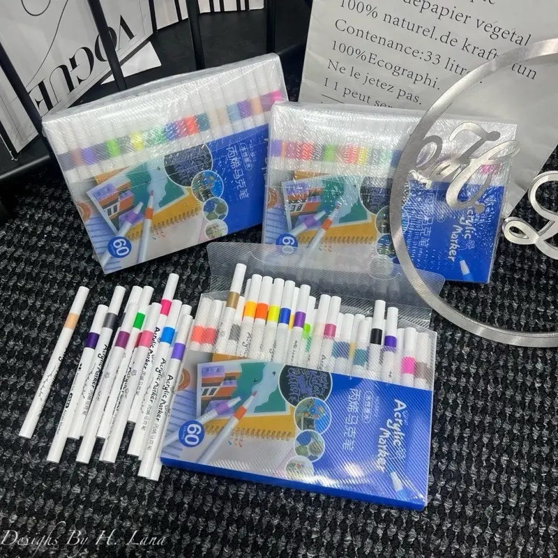 Sét bút ACRYLIC MARKER 60 màu cao cấp