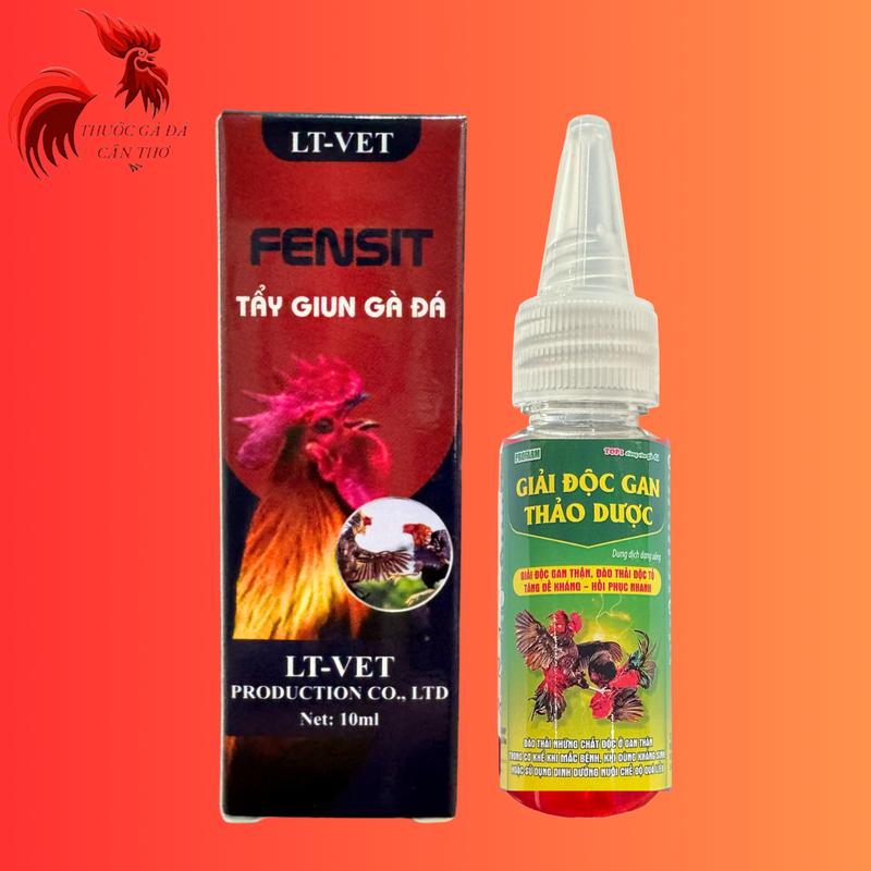 1 chai FENSIT chuyên dùng để tẩy sạch giun tròn, sán dây, ấu trùng các loại dùng cho gà đá (10ml)