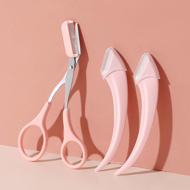 Product Introduction of Buy 1 Get 2 Free Curved Eyebrow Trimmer Facial Eyebrow Scissors With Comb Stainless Steel 17