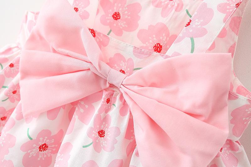 Product Introduction of New Style Sweet Fashion Floral Princess Dress for Baby Girls with Hood and Bowknot Korean Style Puffy Dress 17