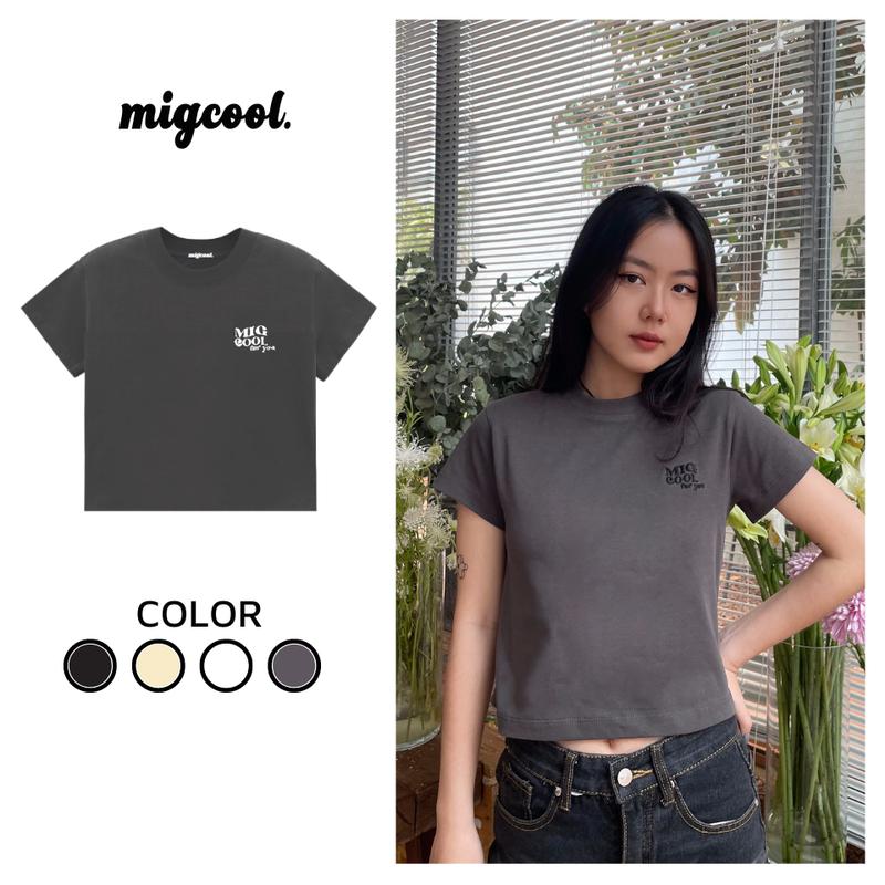 Áo thun CROPTOP X MIGCOOL form ngắn 100% cotton