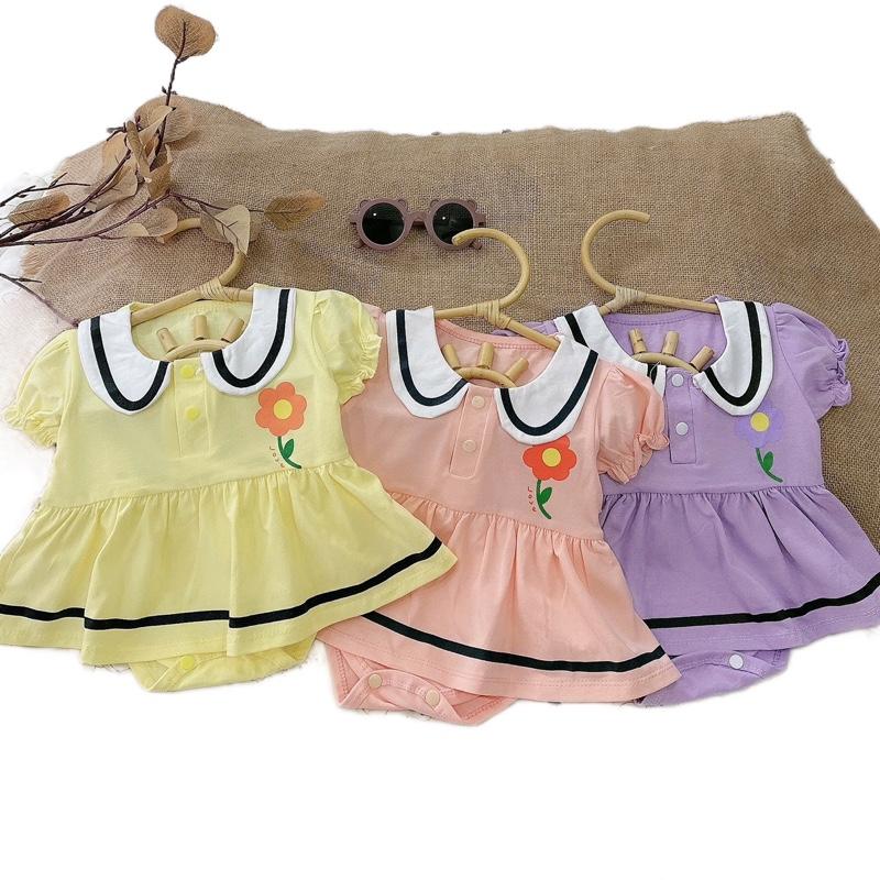 Body váy polo 3 màu hồng vàng tím 3-12kg