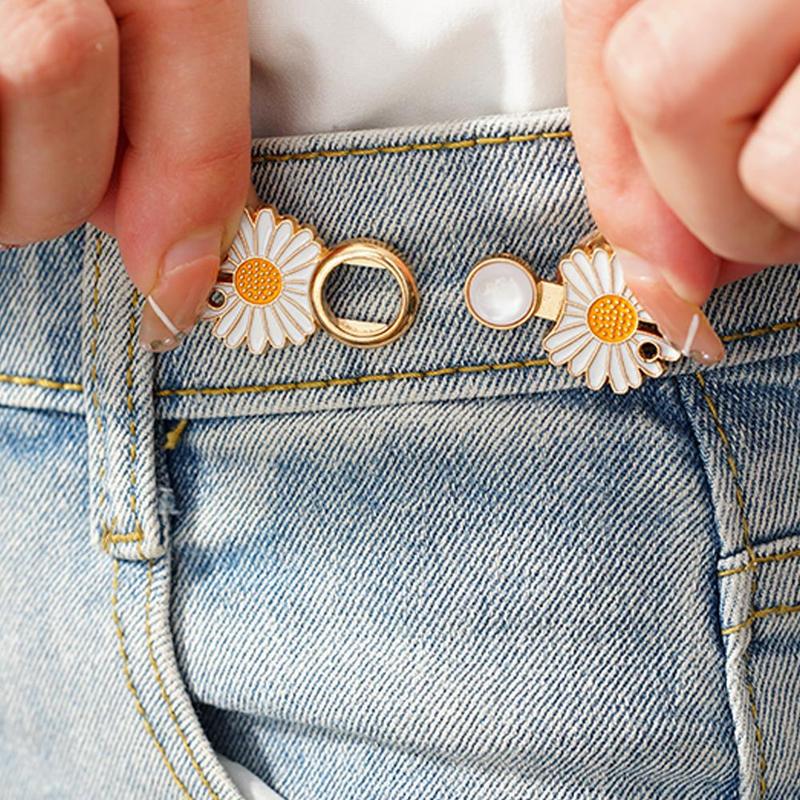 Product Introduction of Daisy Waist Buckle Jeans Waist Fixing Artifact Adjustable Size Jeans Waist Buckle Daisy Pin For Clothing Skirt Accessories 27
