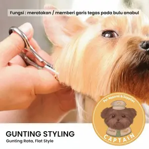 [YWZ]     GUNTING GROOMING STYLE RATA FLAT ANJING KUCING STAINLESS STEEL
